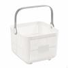 Portable Shower Organiser with Handle, Large Shelf Drainage, White Bathroom Organizer