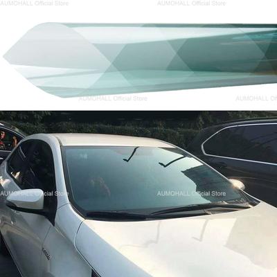 75cm X 150cm Light Cyan Green VLT 70% Car Windshield Foils, Solar Protection Windscreen Front Rear Window Tints, IRR 60% UV 99%