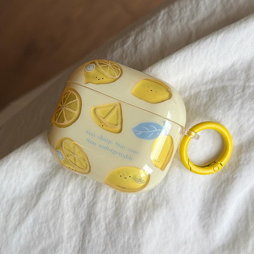 Jane Cute Yellow Lemon Gloss Soft Earphone Case for iPhone Apple AirPods Pro 3 2 1 4 Silicone Protection Cover With Pendant