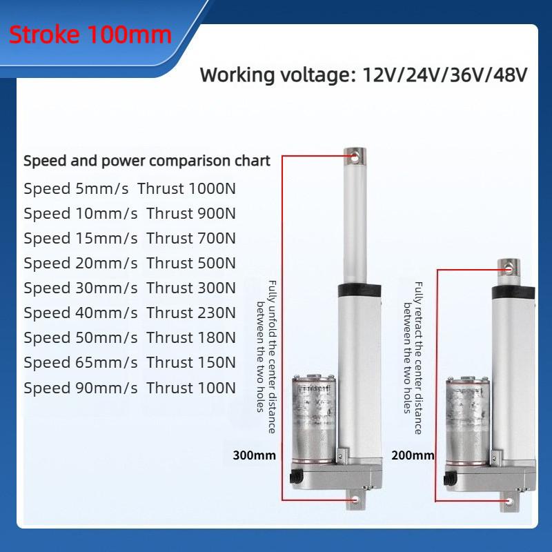 12V24V High Thrust Electric Push Rod Telescopic Rod Industrial Electric Lifting Rod DC Electric Motor Linear Actuator