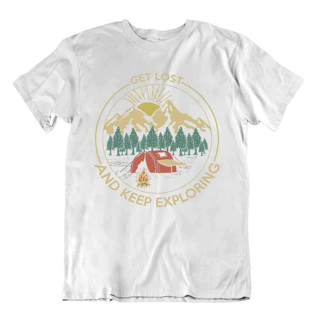 Camping Outdoor Ausflug T-Shirt Tee Vintage Geschenk Süß Lustig Draußen Frisch Erkunden