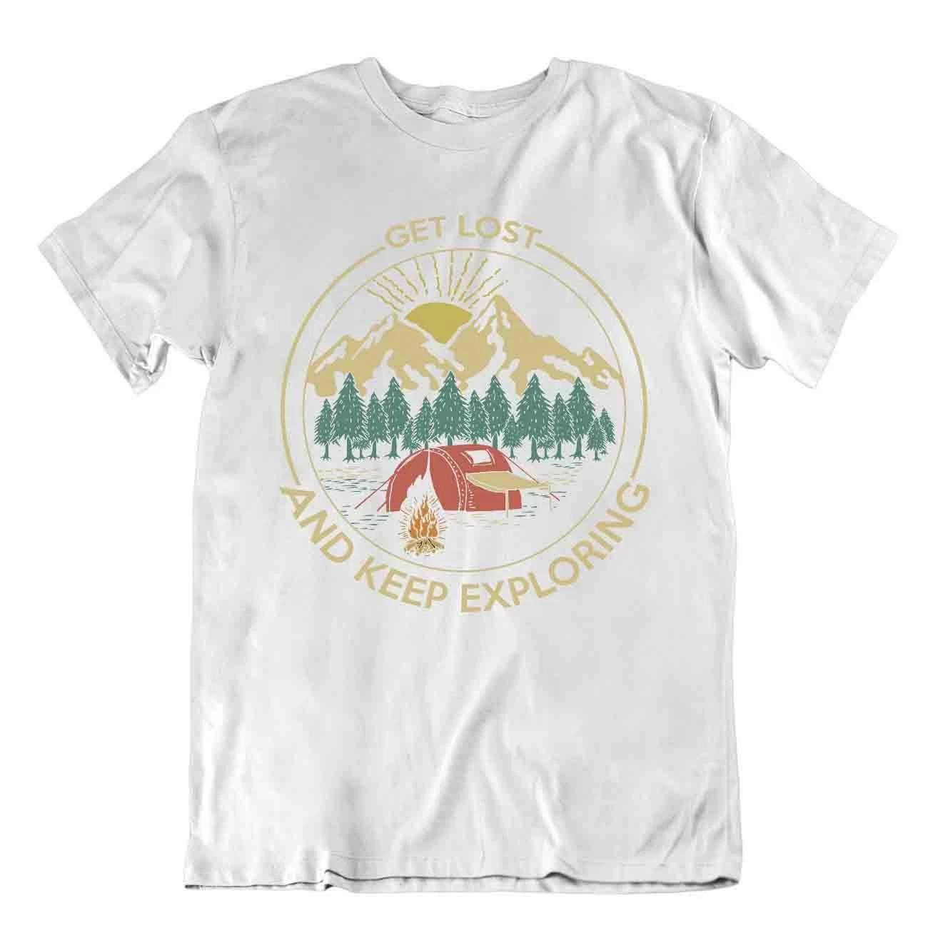 Camping Outside Trip T-Shirt Tee Vintage Gift Cute Funny Outdoor Fresh Exploring XL