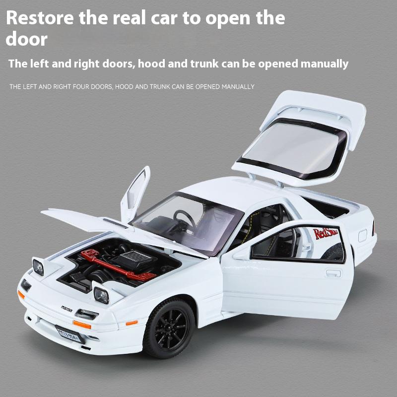 LYZRC New 1:24 Mazda RX7-FC Large Car Model Ornament Simulation Alloy Car Children's Toy Car Sports Car Genuine Collection Boy Gift