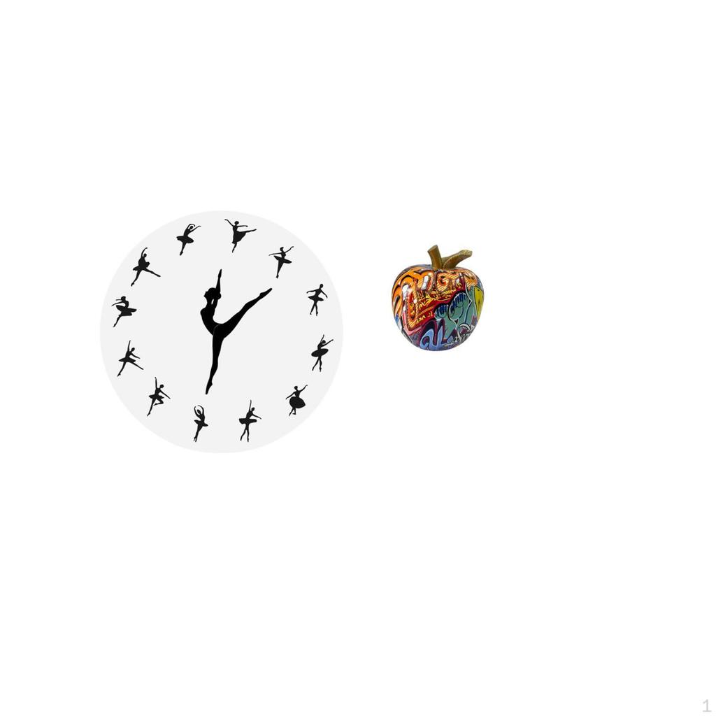 Ballet Dancer Wall Clock with Nordic Graffiti Statue Artistic Silent Mute And Fruit Sculpture