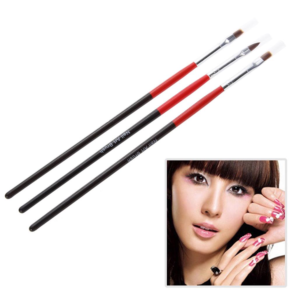 

Набор из 3 мягких и профессиональных кистей для дизайна ногтей с ручкой