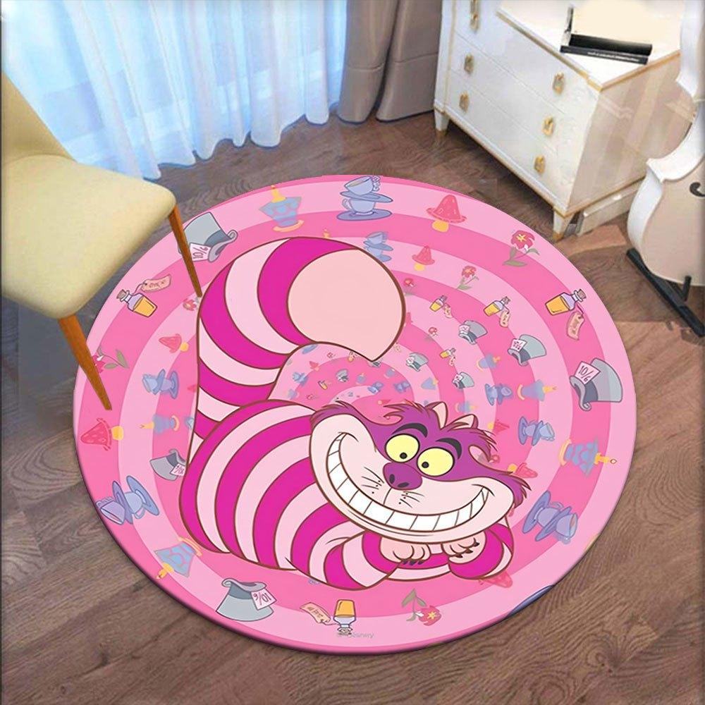Cheshire Cat Plush Toy: Alice in Wonderland Inspired Stuffed AnimalRound Non-Slip chair mat chair carpet for office Rugs for Office Decor Gift For Val