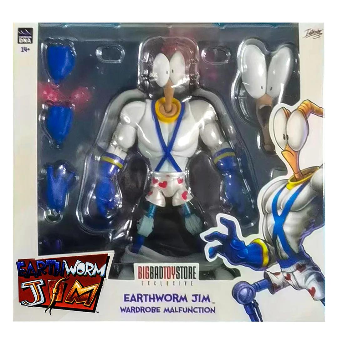

PDNA Earthworm Jim 1/12 Action Figure Worm Body Psy-Crow Bob The Killer Gold Fish Snot Doll Toy Model Collection Kids Gifts