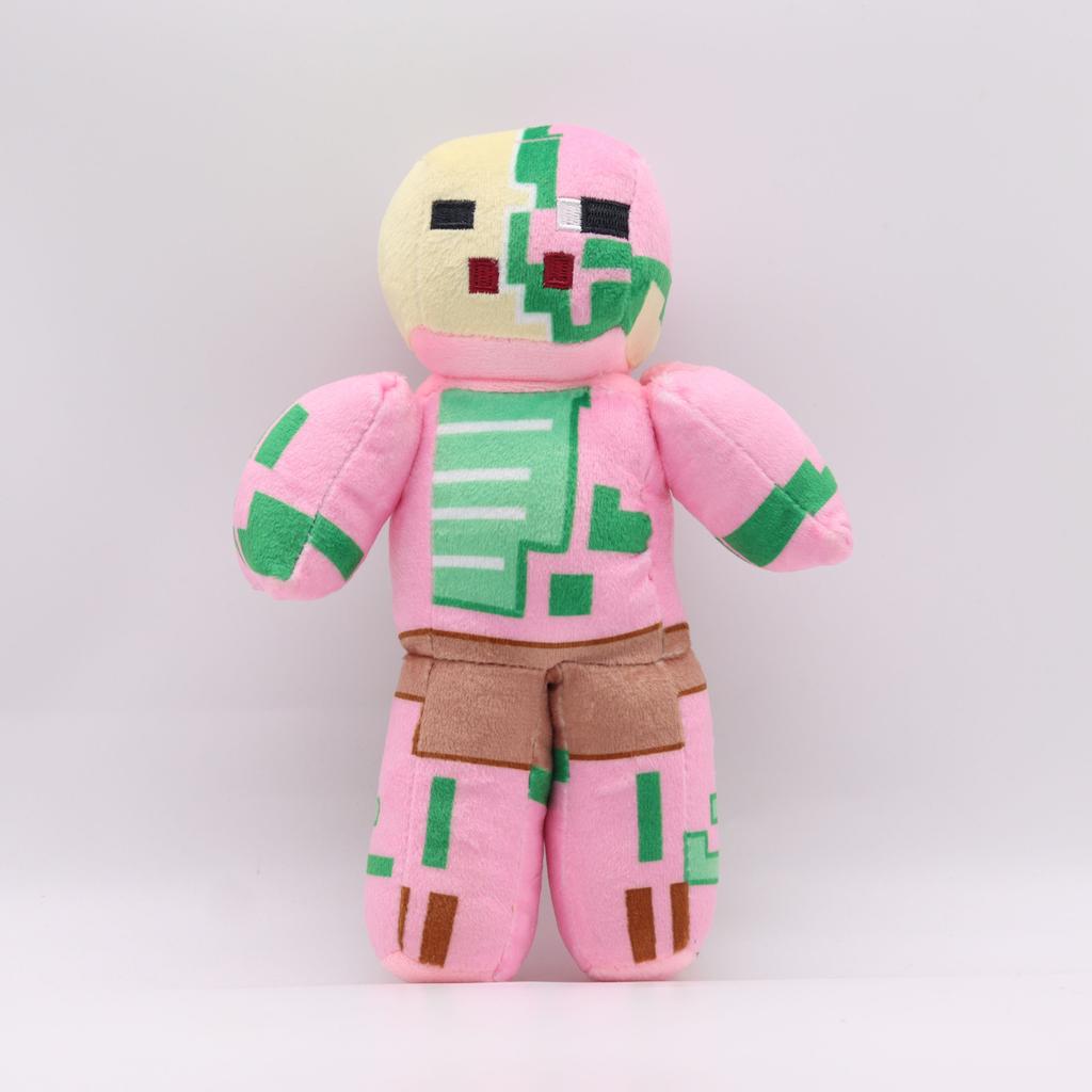 Pixel-Style Plush Toy Set – Block Character Stuffed Animals Mini Collection for Gaming Fans Kids Room Decor