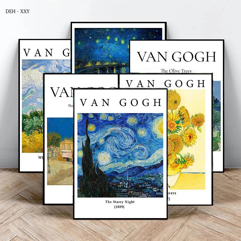 Impresionistické umělecké dílo Van Gogh Hvězdná noc Slunečnice Umění Plátno Malba Tisky Plakát Nástěnné obrázky Domácí Obývací pokoj Dekor