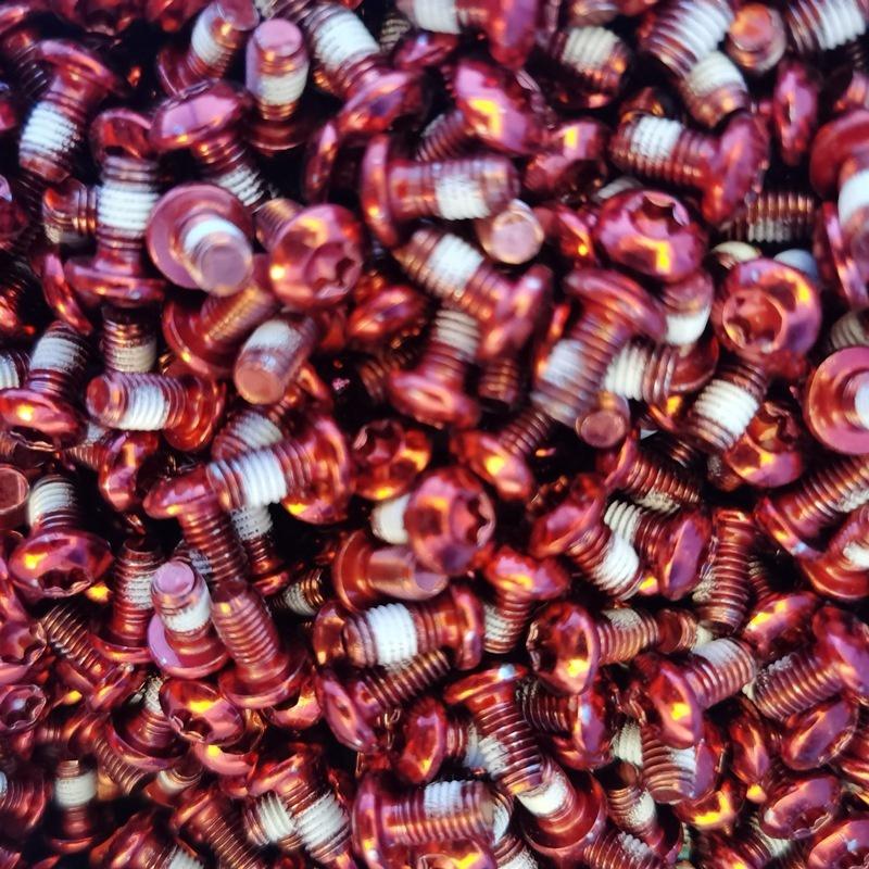 

6/12/18 шт. цветной велосипедный ротор дискового тормоза, болты Torx T25 M5x10 мм, MTB велосипед, стальной сплав, крепежные винты ротора дискового тормоза 12pcs красный