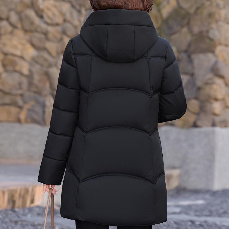 Plus Size 2XL-6XL Middle Age Women's Winter Jackets Hooded Elegant Loose Thick Warm Long Parkas Female Coats