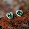Dainty Female Rainbow Crystal Stone Jewelry Charm Silver Small Stud Earring Cute Heart Zircon Wedding Earrings For Women