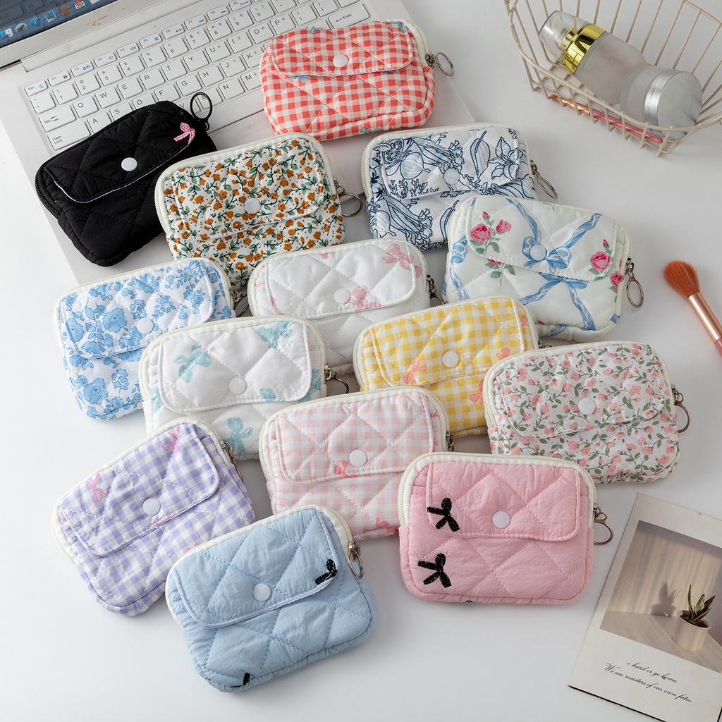 Mini Cute Square Cosmetic Bag Women Lipstick Sanitary Napkins Storage Pouch Small Makeup Zipper Bags