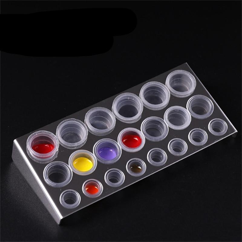 100pc S/M/L Plastic Disposable Microblading Tattoo Ink Cups Permanent Makeup Pigment Clear Holder Container Cap Tattoo Accessory