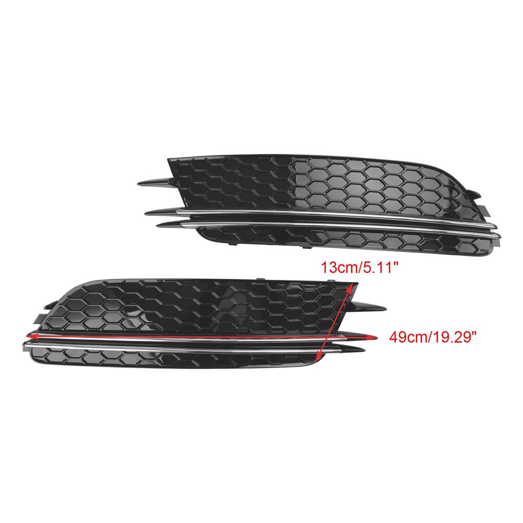 2PCS Front Fog Light Cover Bezel Grill Grille Fit A6 4G C7 2012-2015