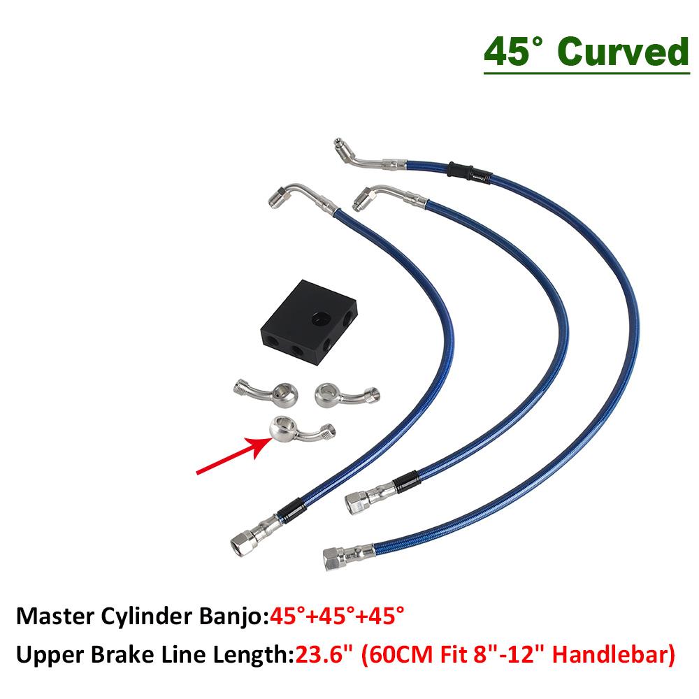 45° 180° 0° Motorcycle Cylinder Banjo Motorcycle Brake Hose Hydraulic Line Cable For Harley Dyna Fat Bob FXDF Low Rider FXDL ABS