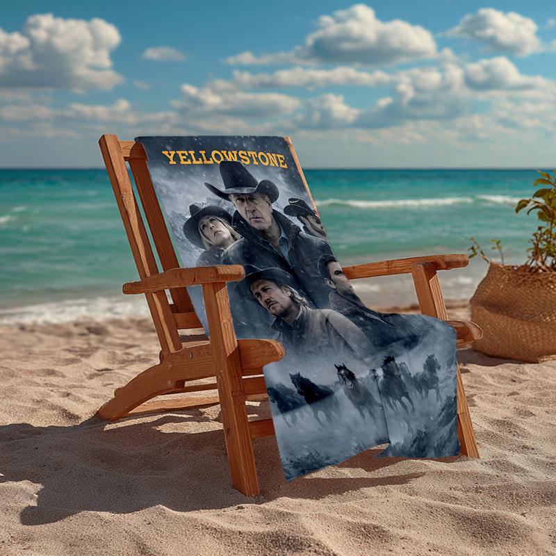Ultra-Soft Beach Towel with Yellowstone Theme,Ideal for Pool - Camping, Diving - Perfect Travel Essential, Vibrant Beach Towel.