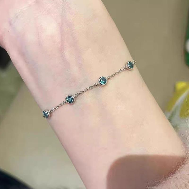 Zhuozhifan 2025 S925 Silver Para Color Bubble Bracelet-Anklet, Trendy & Versatile Summer Jewelry.