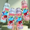 1PC Depi Ratos Graffiti Cartoon Print 750ml Color Plastic Sports Water Bottle Leakproof Flip Straw Lid Suitable for Sports Office Home Use