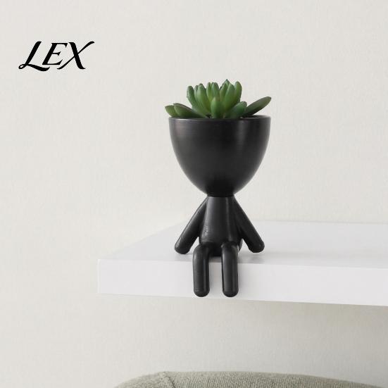 Compact Plant Pot 3D Printed Sitting Human Figure Succulents Planter, 2-in-1 Desktop & Decor Ornament, Matte Finish Decorative Container One-Piece