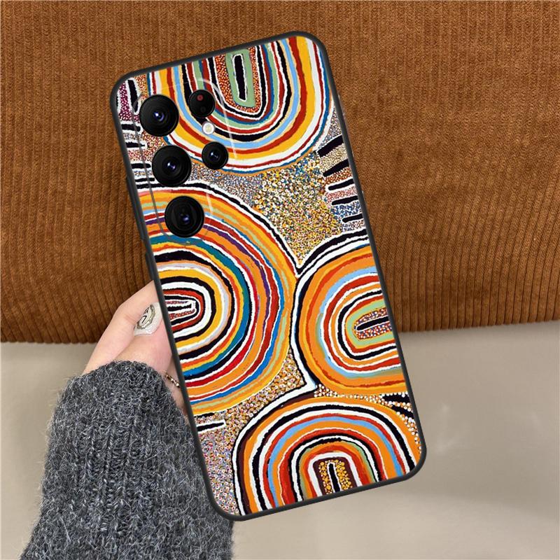 Aboriginal Art Print Phone Case For Samsung Galaxy S25 Ultra S9 S10 Plus S20 S21 S22 S23 FE S24 Ultra Back Cover