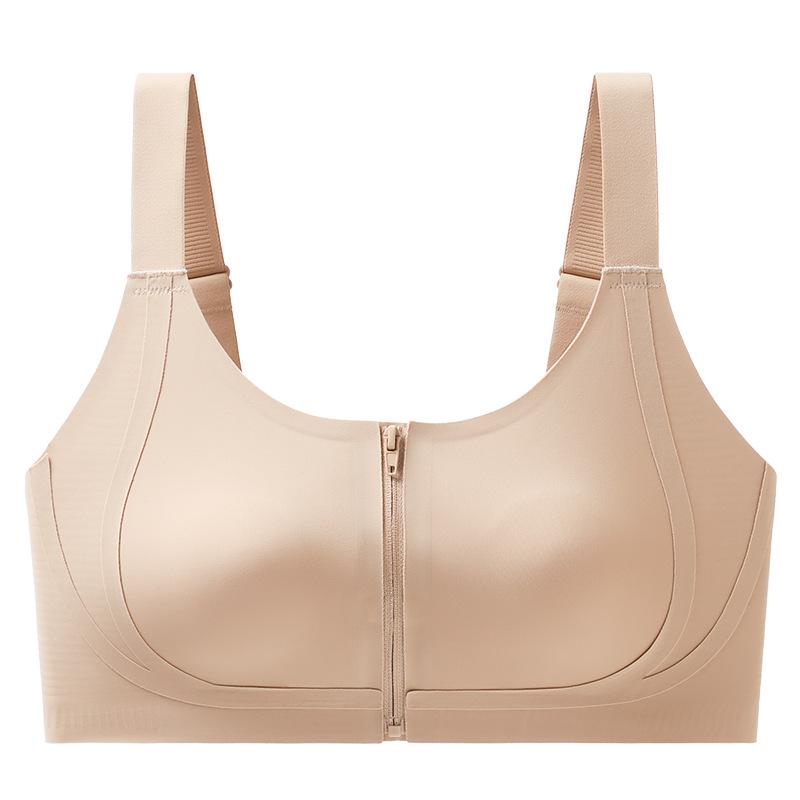 Zipper corset front buckle women's thin breasts, bras gather and close sub-breasts, anti-sagging bra