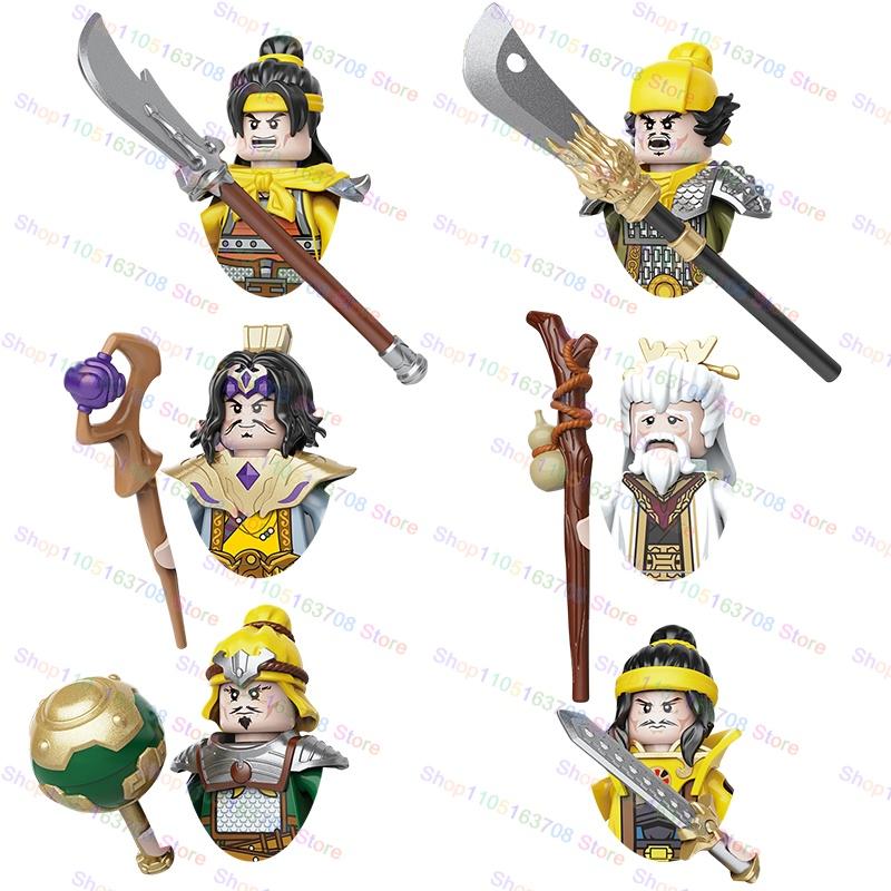 Anime Cartoon Three Kingdoms Cao Cao Sun Quan Liu Bei Characters Building Blocks Accessories Toys Children's Christmas Gift