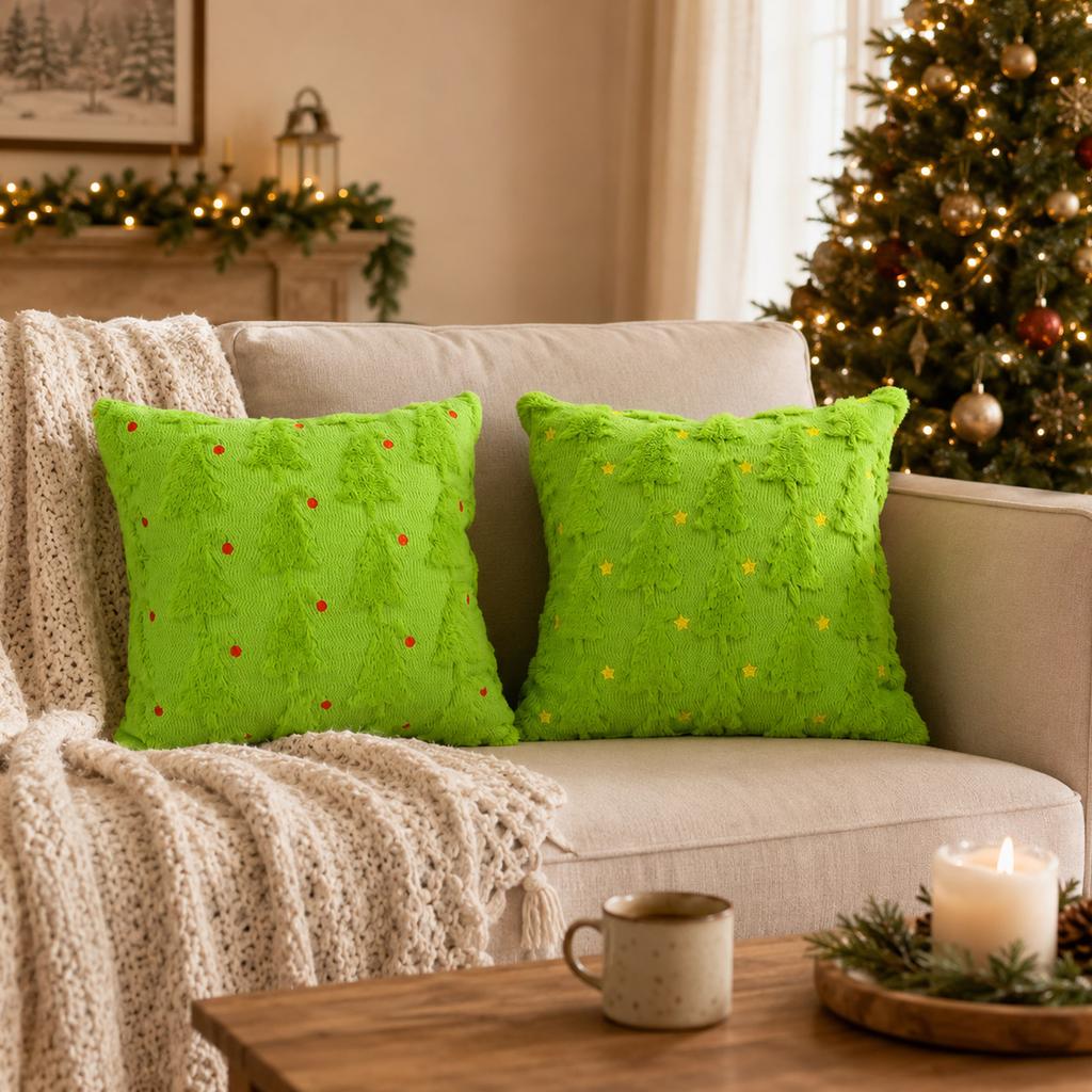 Plush Christmas Tree Cover 4545cm Single-Sided Decorative Throw Pillowcase for Holiday Home Decor