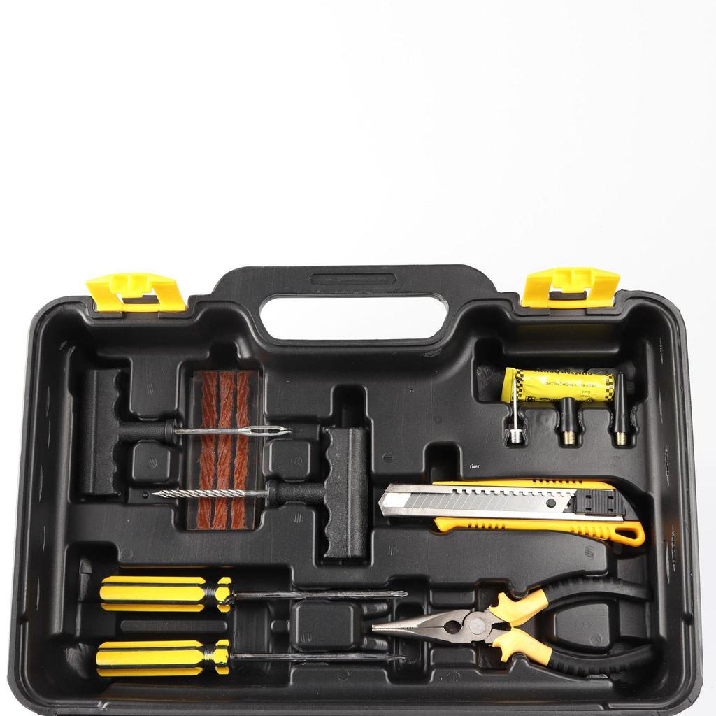 12V Portable Mini Car Air Pump & Tire Repair Tool Set