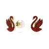 Swarovski Swan Embedded Decoration Imitation Crystal Gold-Plated Imitation Pearl Earrings Women Earrings Red 5677597