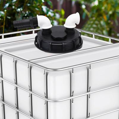 Heavy Duty IBC LID DN 150 with Overfill   and Pump Connection, 25mm Hose 90 Degree Elbow, PP IBC Rainwater Collection Sews for