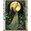 Moon Goddess Metal Wall Art Vintage Boho Decor Hammered Steel