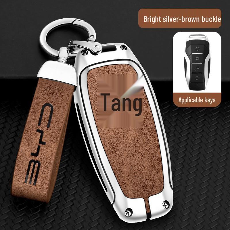 BYD Key Case Metal Shell: Anti-Lost Protection for Song PRO, Han, Tang, Song PLUS, Song MAX, Qin PRO Models.