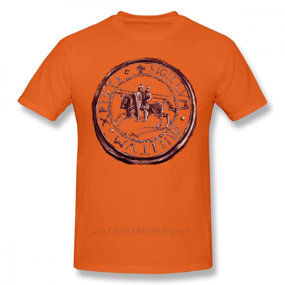 Templar TShirt Knights Templar Seal Symbol T Shirt Graphic 100 Cotton Tee Shirt Men Short Sleeve Classic Cute Tshirt