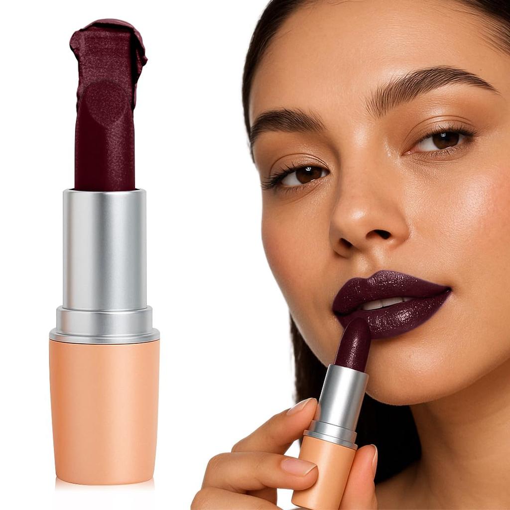 Gleva Metallic Long Lasting Lipstick for Women, No Smudge, Lightweight & Hydrating Formula with Metallic 3D Shine, Waterproof Lipstick, Full Coverag