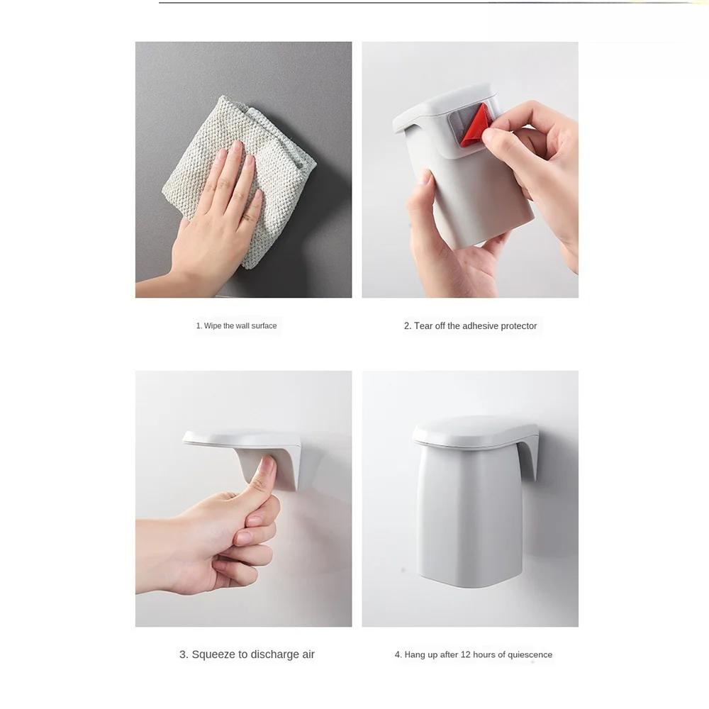 Magnetic Suction Mouthwash Cup Wall Mounted Magnet Toothbrush Holder for Home Bathroom Shower Drain Rack Brushing Accessories