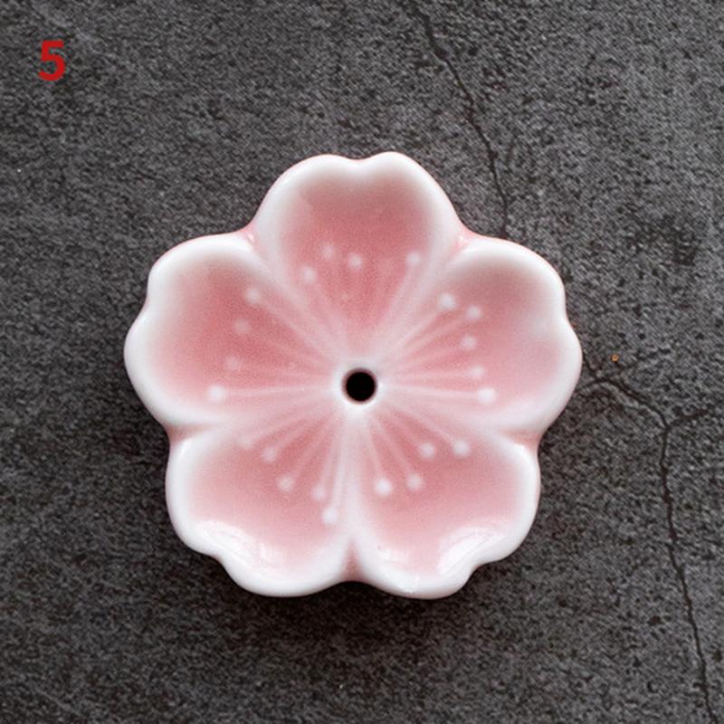 Cherry Blossom Incense Burner Home Ceramic Decor Incense Stick Holder Aromatherapy Censer Office Teahouse Ornament