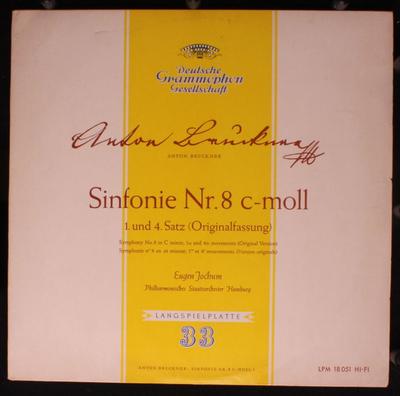 LP Record ANTON BRUCKNER  PHILHARMONISCHES S  Sinfonie Nr. 8 Cmoll  1. Und 4. S LPM18051 Deutsche Grammo Germany Classical Used
