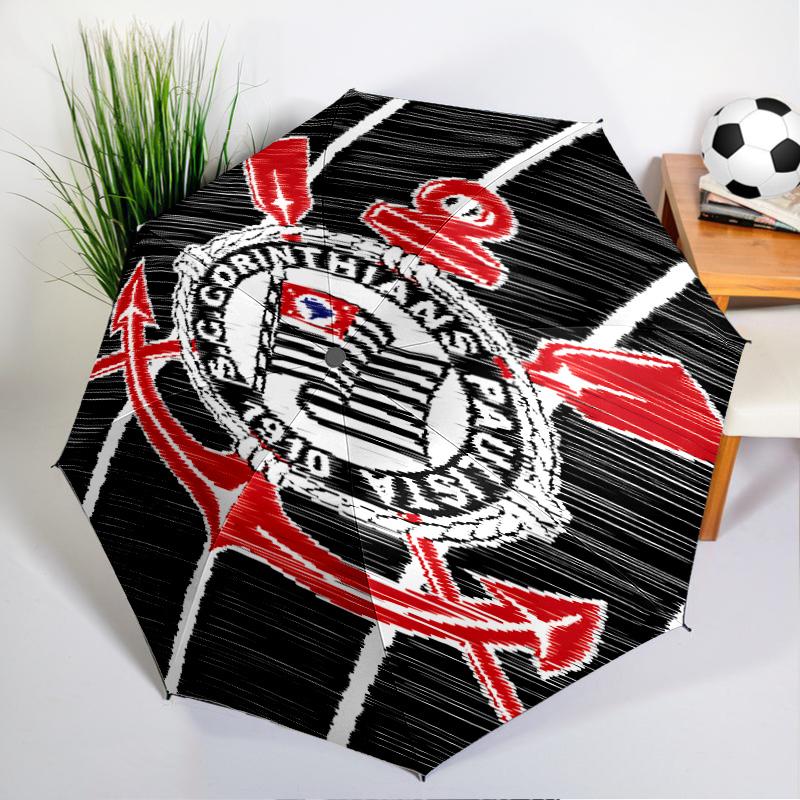 Sport Club Football Crest Printed Automatic Umbrella, 8-Frame for Travel, camping, Casual Umbrella, Essential Gift for for family and friends