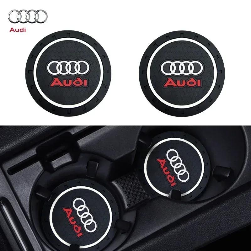 Car Anti-slip cup holder mat set For q2 A3 A4 B5 B6 A3 8P 8V 8L A5 A6 C6 C5 A1 A7 A8 Q2 Q3 TT RS3 RS4 Car Styling Accessories