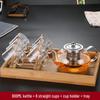 High-Temperature Resistant Glass Fiber Leak-Proof Tea Set: Thickened Borosilicate Glass Gongfu Teapot & Cups