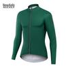 Men's Autumn Winter Fleece Cycling Jersey - Long Sleeve, Tight Fit for Mountain & Road Biking