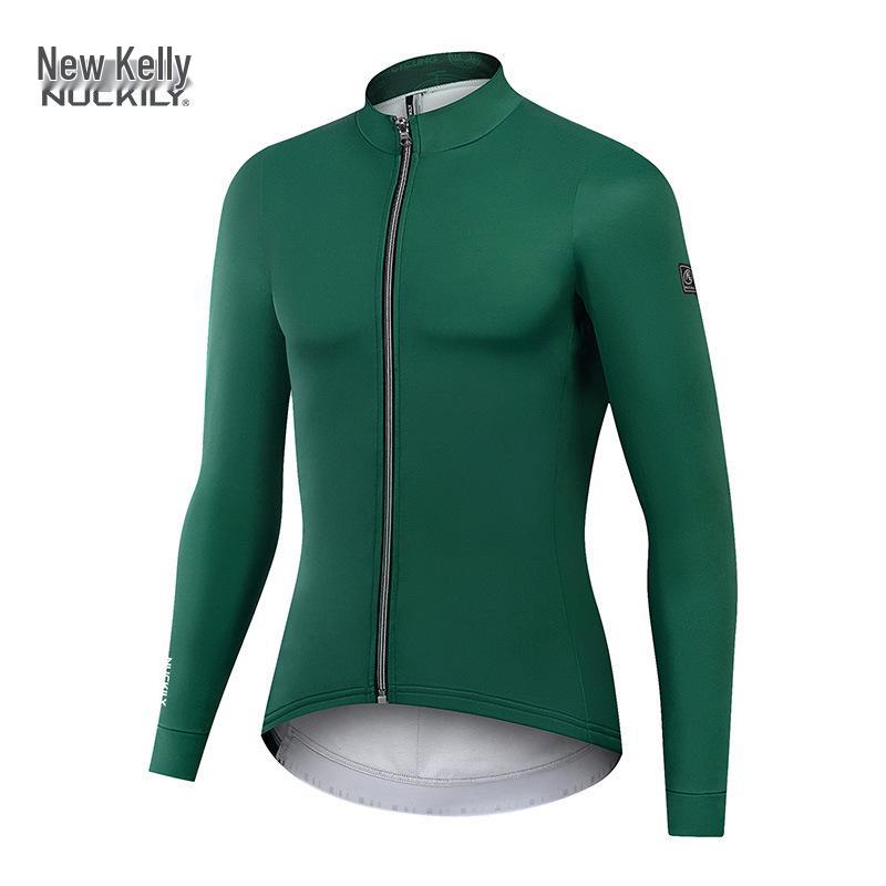 Men's Autumn Winter Fleece Cycling Jersey - Long Sleeve, Tight Fit for Mountain & Road Biking