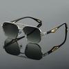 Retro Double Bar Sunnies Square Frame Anti-UV Glasses Unisex Polarized Sunglasses  Catwalk