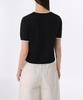 MUSINSA STANDARD WOMAN Women'S Mini Boucle Ringer Short Sleeve Knit [Black/Ivory]