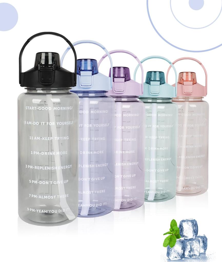 GOWTHHRT 2L Large Capacity Portable Sports Water Bottle with and Leakproof Plastic Water Bottle for Adults and Perfect for Outdoor the and Cycling