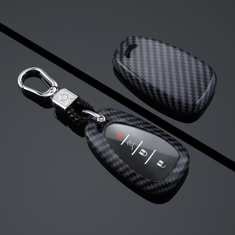 Custodia Cover Chiave Auto in Fibra di Carbonio Per Chevrolet Blazer Camaro Cruze Equinox Malibu Sonic Spark Traverse Trax Volt Accessori