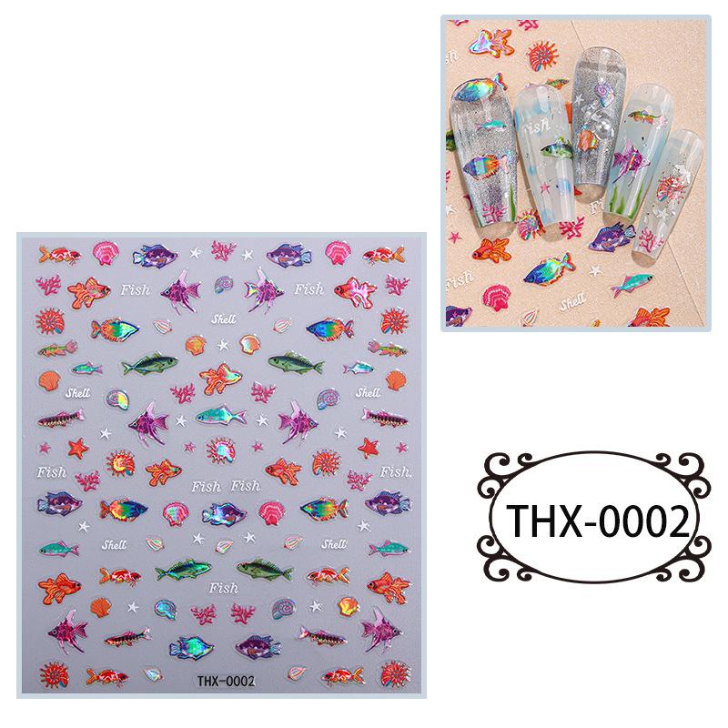 Aurora Rainbow Butterfly 3D Embossed Nail Art Stickers