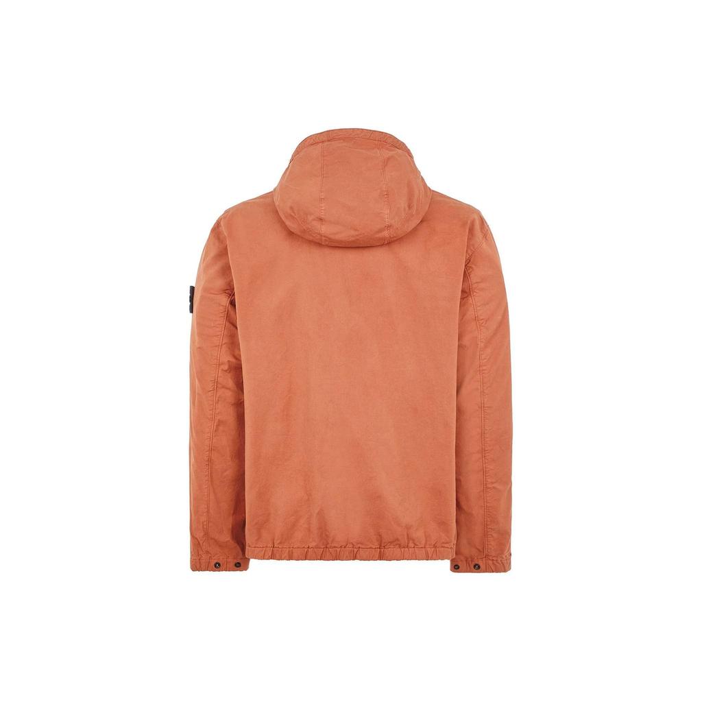 STONE ISLAND SS24 Supima Cotton Twill Stretch Casual Solid Color Zipper Hooded Long Sleeve Jacket Men Jackets Orange 801542610-V0013
