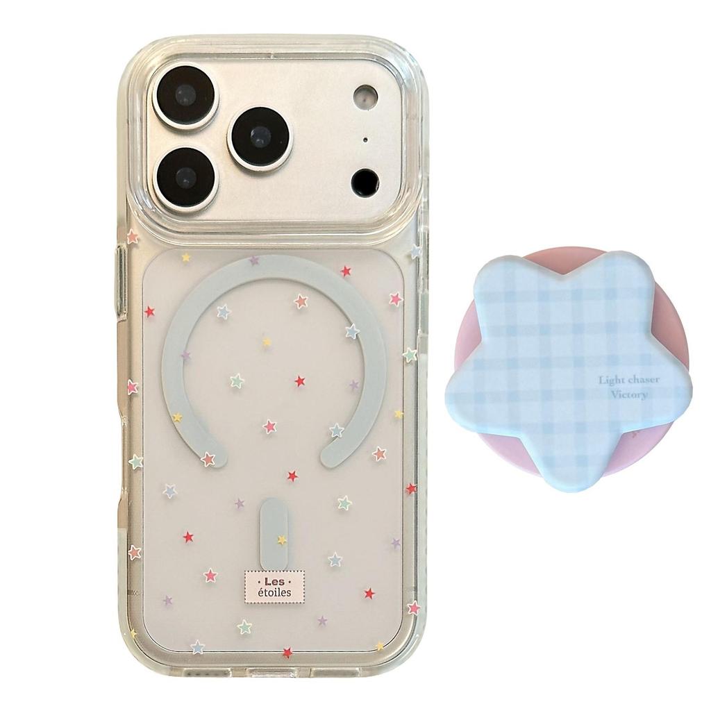 Colorful Star Magnetic Phone Case for iPhone 16, iPhone 17, and iPhone 17 Pro Max